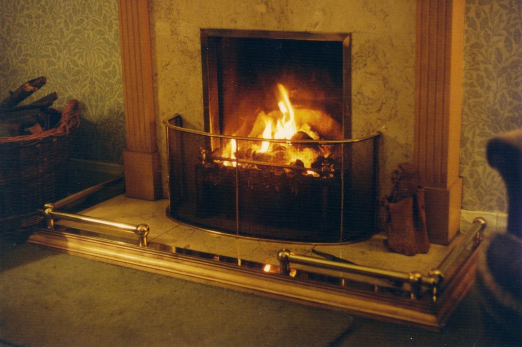 Brass fender and fire guard.