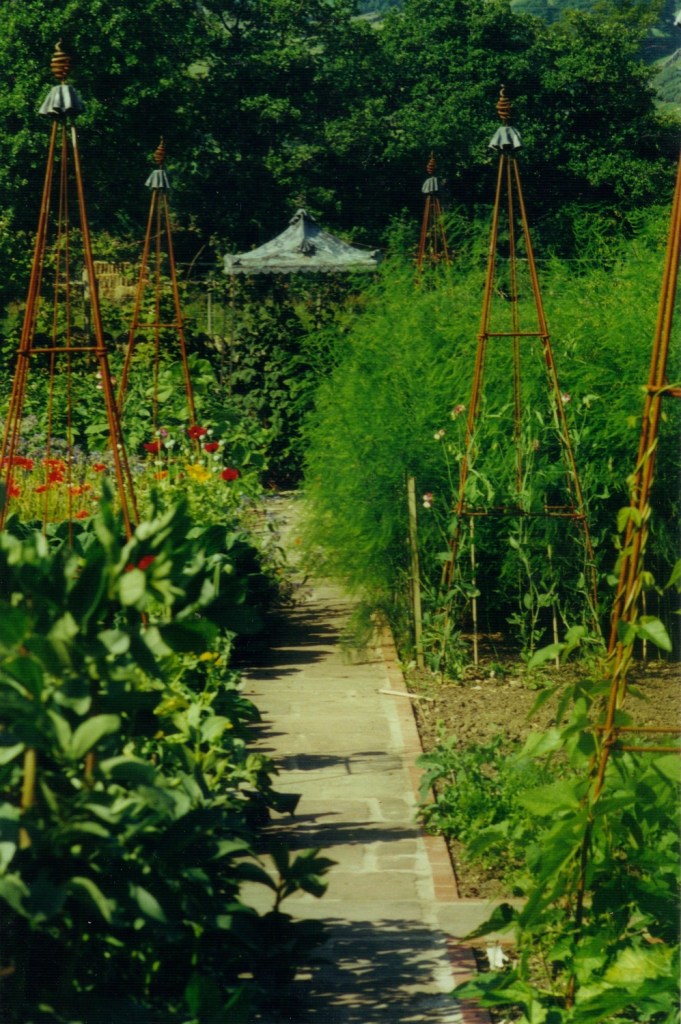 Copper and lead pavillions for a vegetable garden.
