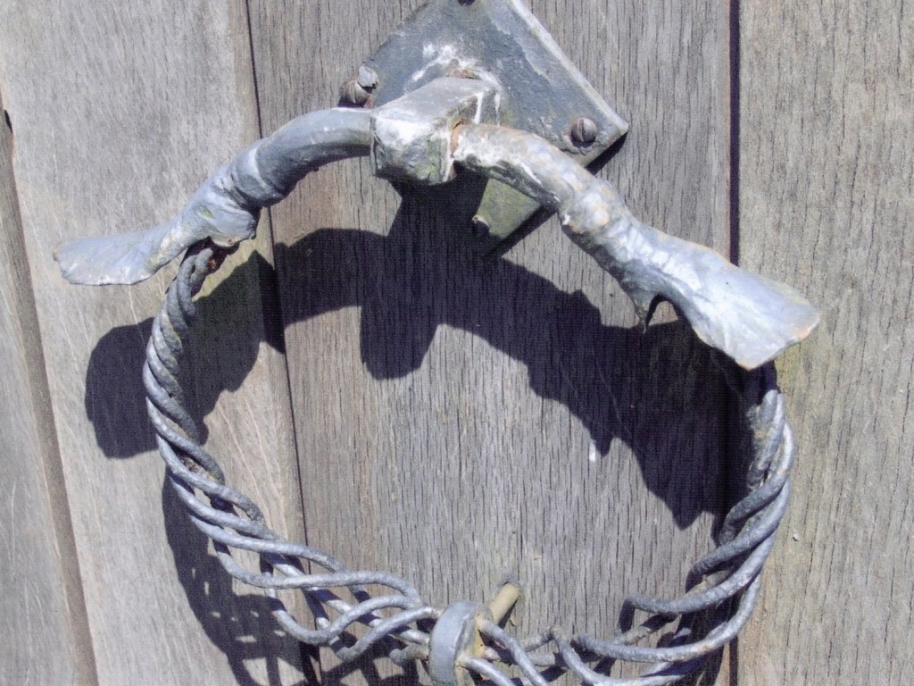 Decorative handle detail on Bowerham House gates.