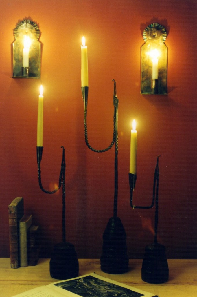 Rushlight candle holders.