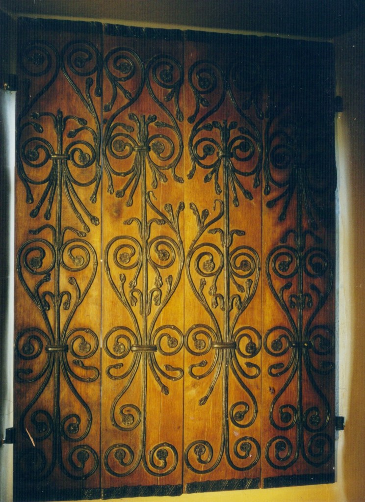 Oak and iron shutter complete.